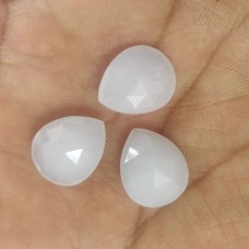 Natural Chalcedony 13x12mm pear briolette 6.0 cts